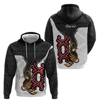 Personalised Papua New Guinea Oro Necklace Hoodie Black Melanesia Traditional Pattern LT9 - Polynesian Pride