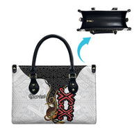 Personalised Papua New Guinea Oro Necklace Leather Bag Black Melanesia Traditional Pattern LT9 - Polynesian Pride