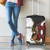 Personalised Papua New Guinea Oro Necklace Luggage Cover Black Melanesia Traditional Pattern LT9 - Polynesian Pride