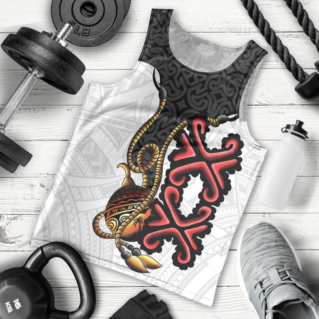 Personalised Papua New Guinea Oro Necklace Men Tank Top Black Melanesia Traditional Pattern LT9 - Polynesian Pride
