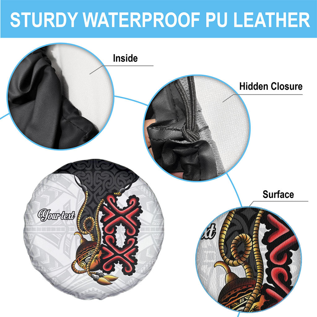 Personalised Papua New Guinea Oro Necklace Spare Tire Cover Black Melanesia Traditional Pattern LT9 - Polynesian Pride