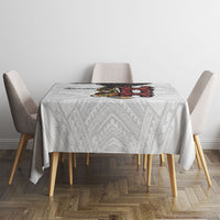 Personalised Papua New Guinea Oro Necklace Tablecloth Black Melanesia Traditional Pattern LT9 - Polynesian Pride