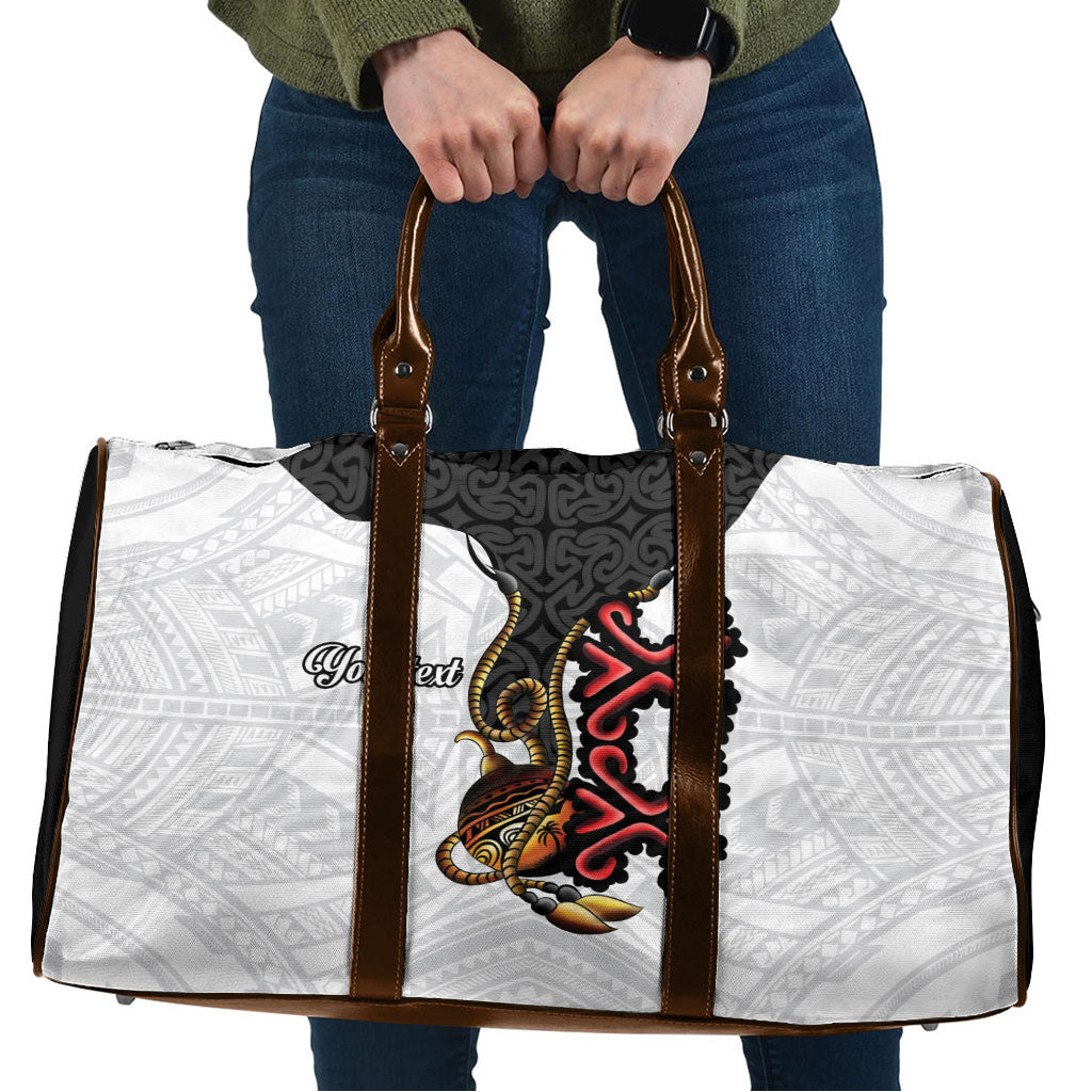 Personalised Papua New Guinea Oro Necklace Travel Bag Black Melanesia Traditional Pattern LT9 Black - Polynesian Pride