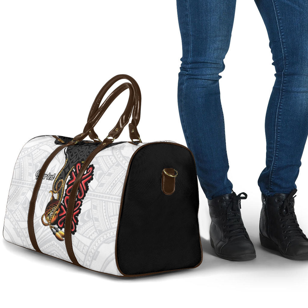 Personalised Papua New Guinea Oro Necklace Travel Bag Black Melanesia Traditional Pattern LT9 - Polynesian Pride