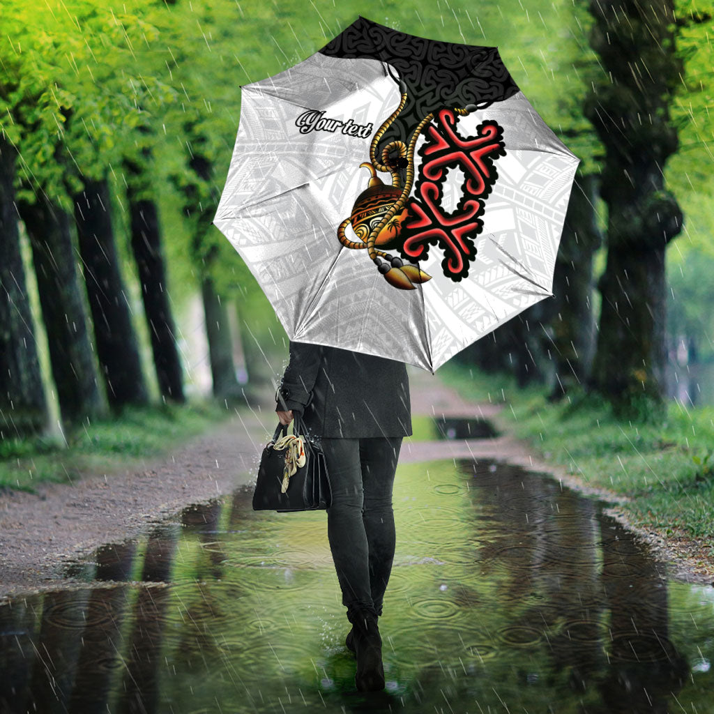 Personalised Papua New Guinea Oro Necklace Umbrella Black Melanesia Traditional Pattern LT9 - Polynesian Pride