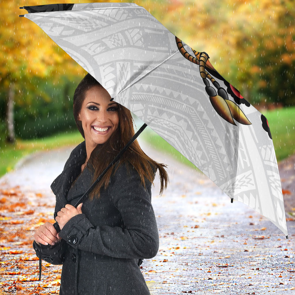Personalised Papua New Guinea Oro Necklace Umbrella Black Melanesia Traditional Pattern LT9 - Polynesian Pride