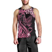 Personalised Polynesian Floral Butterfly Men Tank Top Breast Cancer Pink Ribbon LT9 - Polynesian Pride