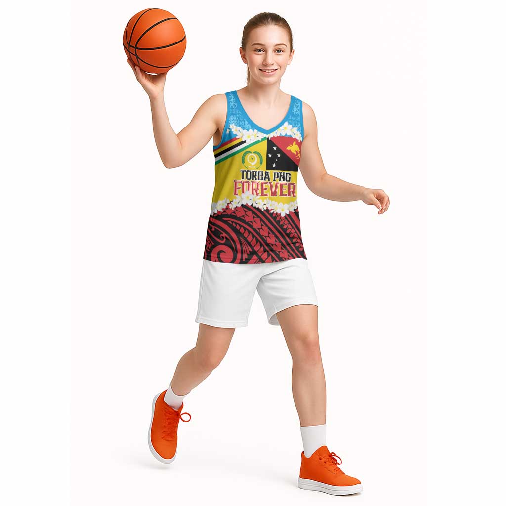 Personalised Torba PNG Forever Basketball Jersey Polynesian Sand Art - Polynesian Pride