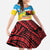 Personalised Torba PNG Forever Kid Short Sleeve Dress Polynesian Sand Art - Polynesian Pride