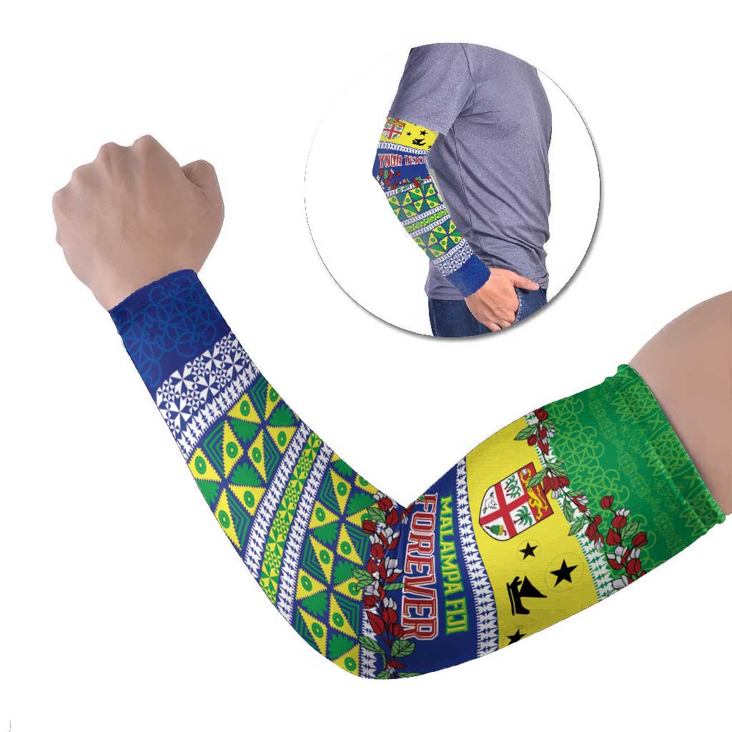 Personalised Malampa Fiji Forever Arm Sleeves Tagimoucia Polynesian Sand Drawing - Polynesian Pride