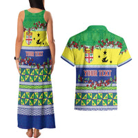 Personalised Malampa Fiji Forever Couples Matching Tank Maxi Dress and Hawaiian Shirt Tagimoucia Polynesian Sand Drawing LT9 - Polynesian Pride