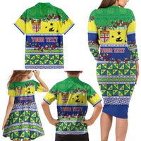 Personalised Malampa Fiji Forever Family Matching Long Sleeve Bodycon Dress and Hawaiian Shirt Tagimoucia Polynesian Sand Drawing LT9 - Polynesian Pride