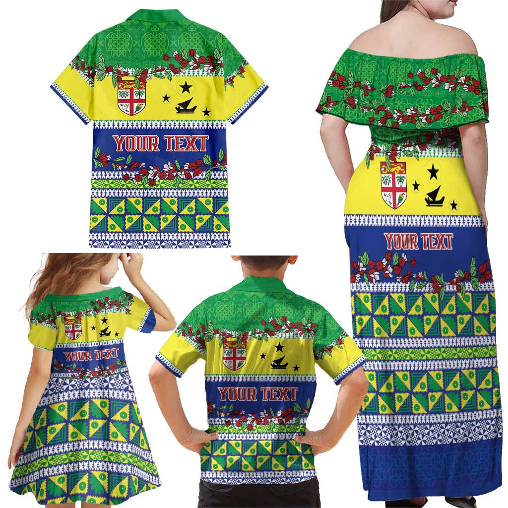 Personalised Malampa Fiji Forever Family Matching Off Shoulder Maxi Dress and Hawaiian Shirt Tagimoucia Polynesian Sand Drawing LT9 - Polynesian Pride