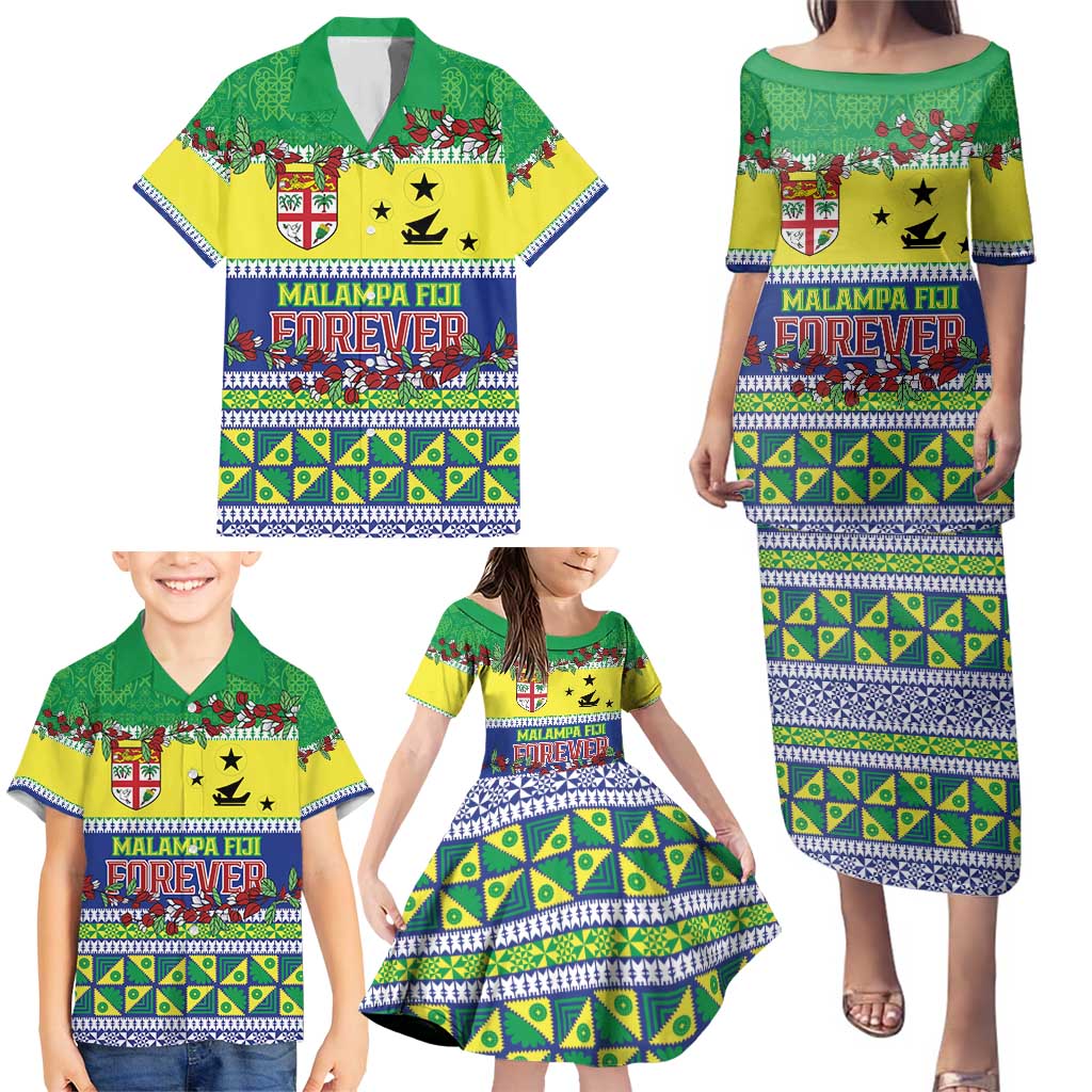 Personalised Malampa Fiji Forever Family Matching Puletasi and Hawaiian Shirt Tagimoucia Polynesian Sand Drawing LT9 - Polynesian Pride