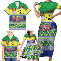 Personalised Malampa Fiji Forever Family Matching Short Sleeve Bodycon Dress and Hawaiian Shirt Tagimoucia Polynesian Sand Drawing LT9 - Polynesian Pride