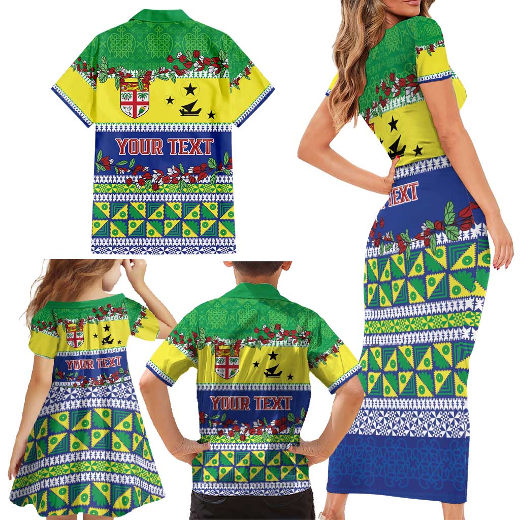 Personalised Malampa Fiji Forever Family Matching Short Sleeve Bodycon Dress and Hawaiian Shirt Tagimoucia Polynesian Sand Drawing LT9 - Polynesian Pride