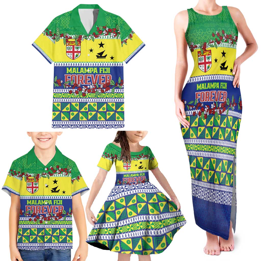Personalised Malampa Fiji Forever Family Matching Tank Maxi Dress and Hawaiian Shirt Tagimoucia Polynesian Sand Drawing LT9 - Polynesian Pride