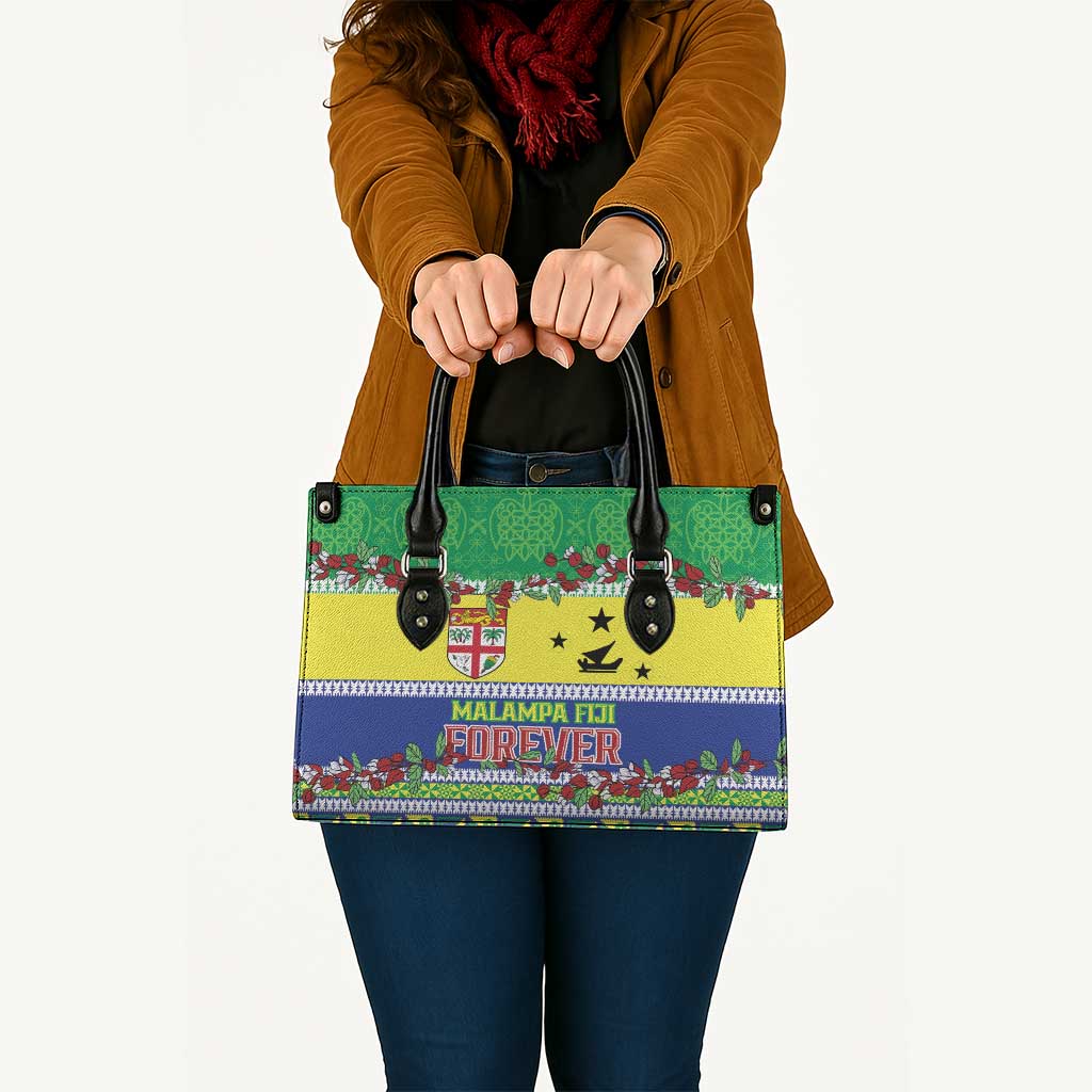 Malampa Fiji Forever Leather Bag Tagimoucia Polynesian Sand Drawing - Polynesian Pride