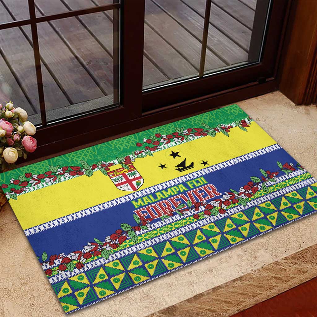 Malampa Fiji Forever Rubber Doormat Tagimoucia Polynesian Sand Drawing - Polynesian Pride