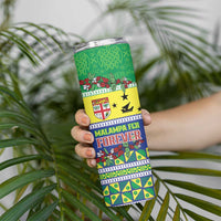 Personalised Malampa Fiji Forever Skinny Tumbler Tagimoucia Polynesian Sand Drawing - Polynesian Pride