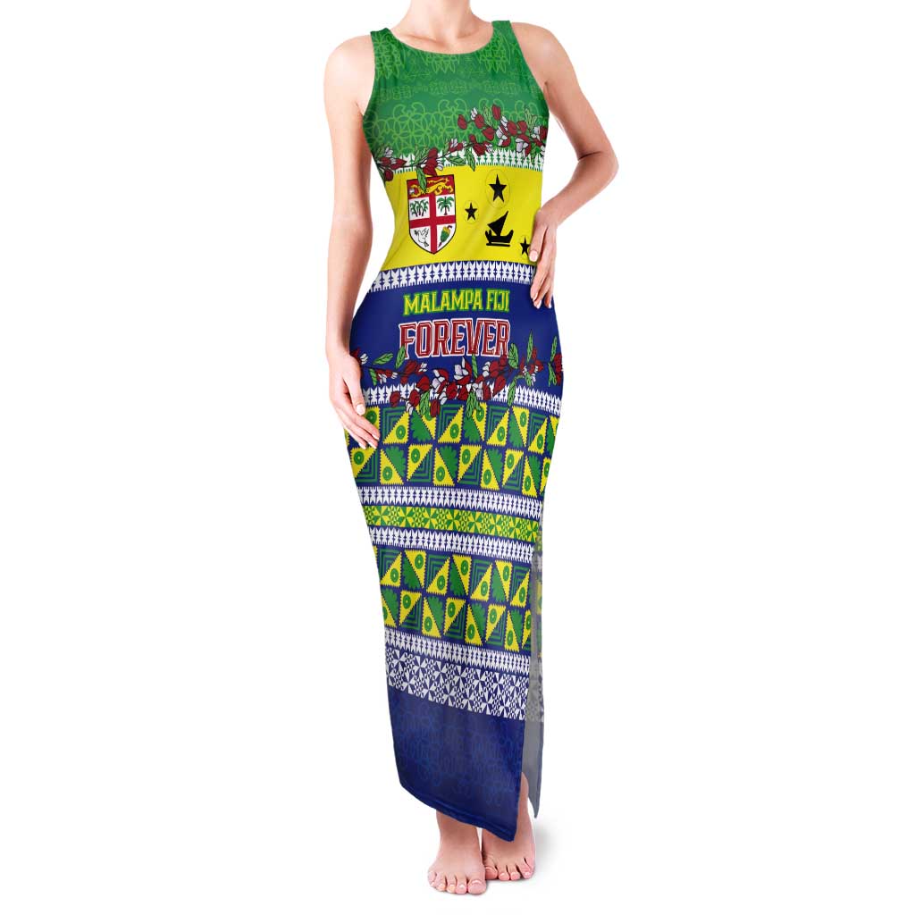 Personalised Malampa Fiji Forever Tank Maxi Dress Tagimoucia Polynesian Sand Drawing - Polynesian Pride