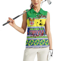 Personalised Malampa Fiji Forever Women Sleeveless Polo Shirt Tagimoucia Polynesian Sand Drawing - Polynesian Pride