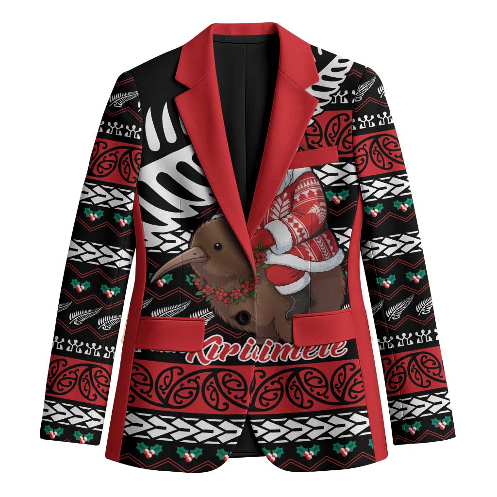 New Zealand Kiwi Santa Christmas Blazer He Wairua Kirihimete - Polynesian Pride