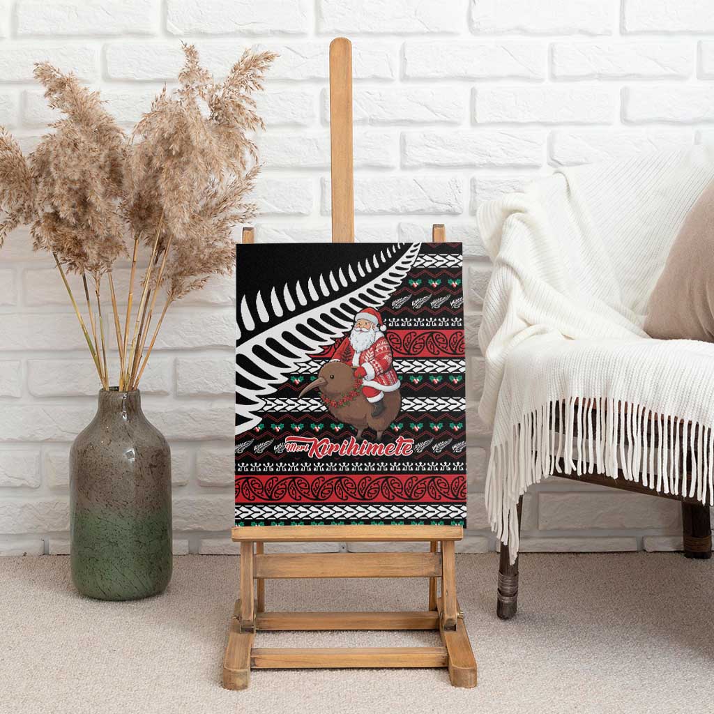 New Zealand Kiwi Santa Christmas Canvas Wall Art He Wairua Kirihimete - Polynesian Pride