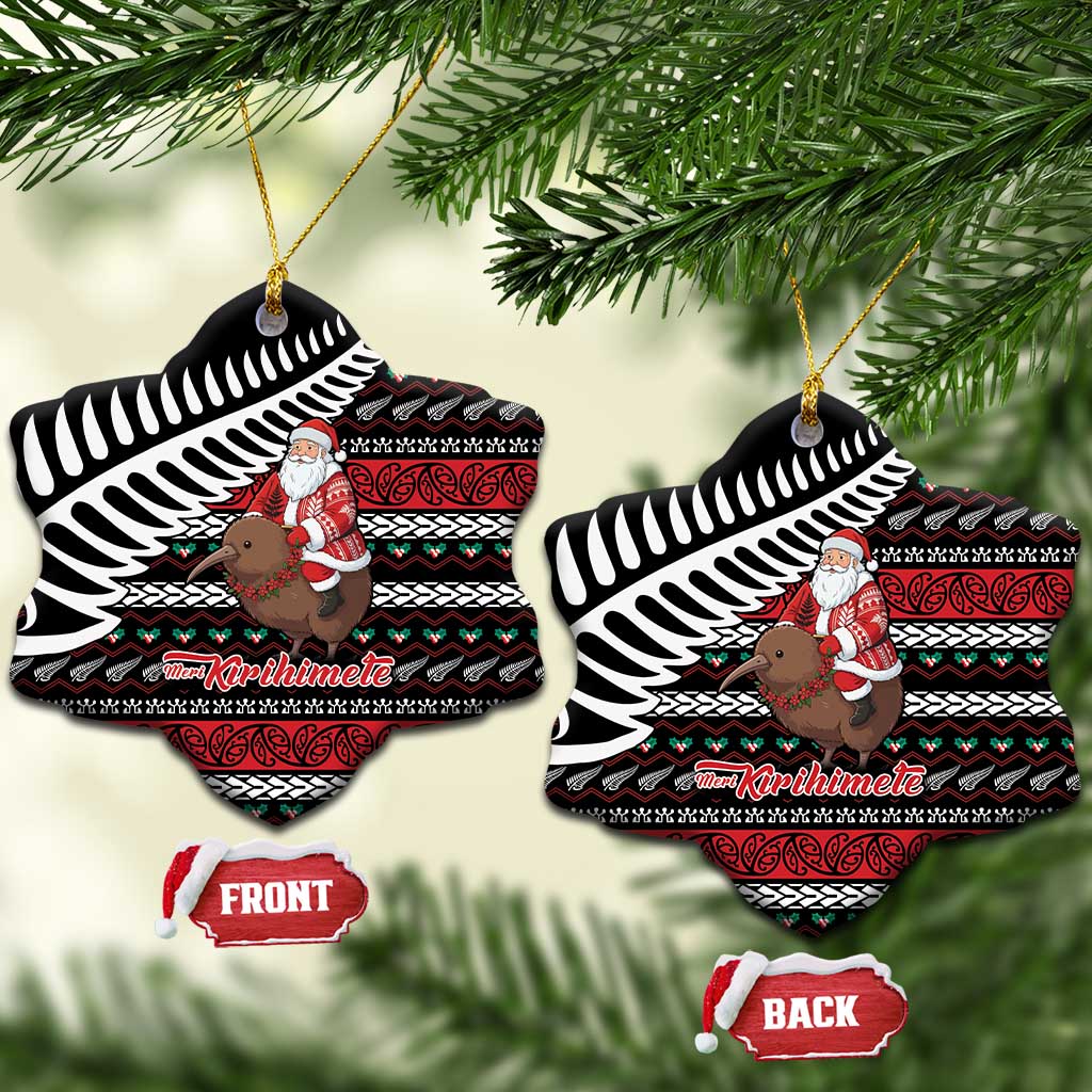 New Zealand Kiwi Santa Christmas Ceramic Ornament He Wairua Kirihimete - Polynesian Pride