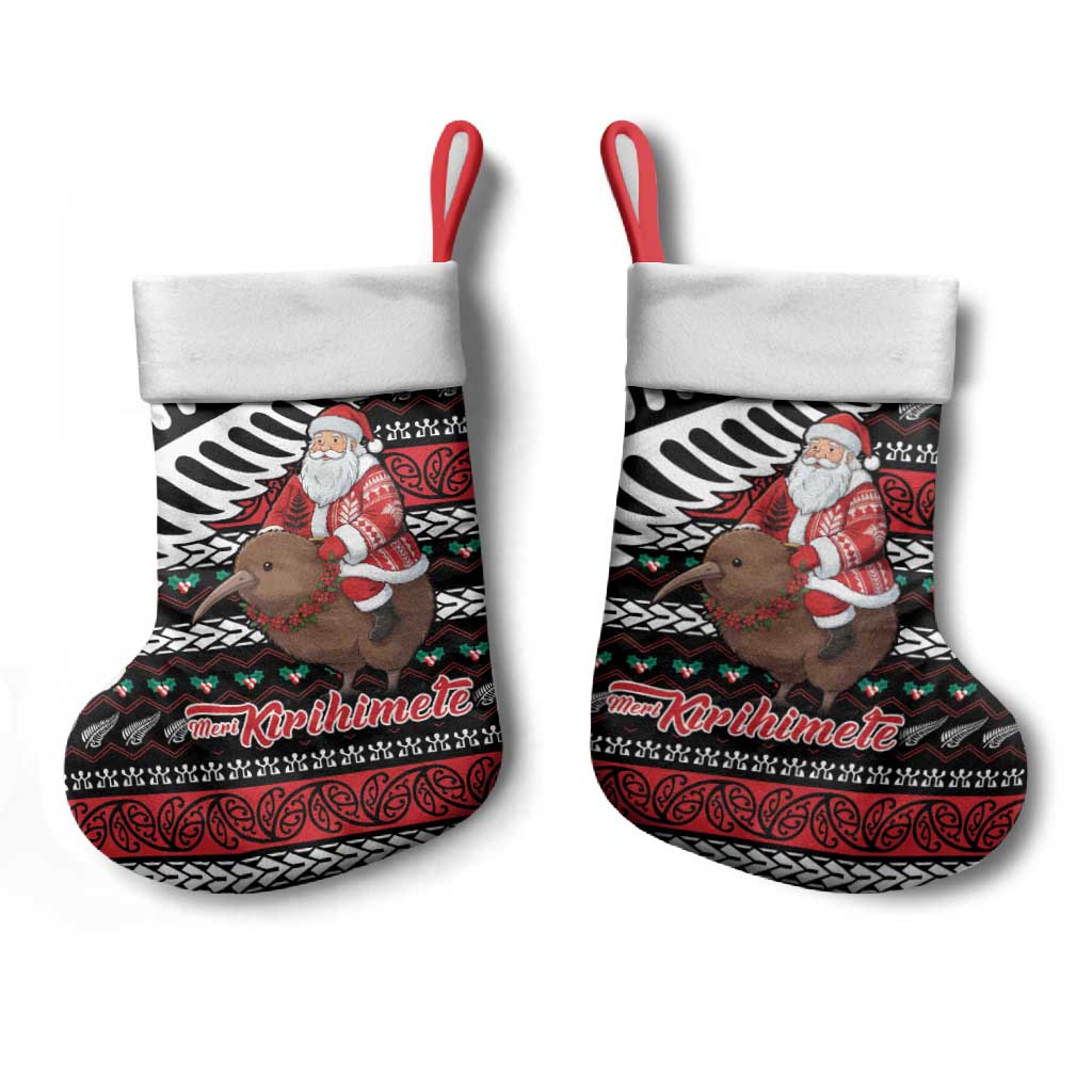 New Zealand Kiwi Santa Christmas Stocking He Wairua Kirihimete - Polynesian Pride