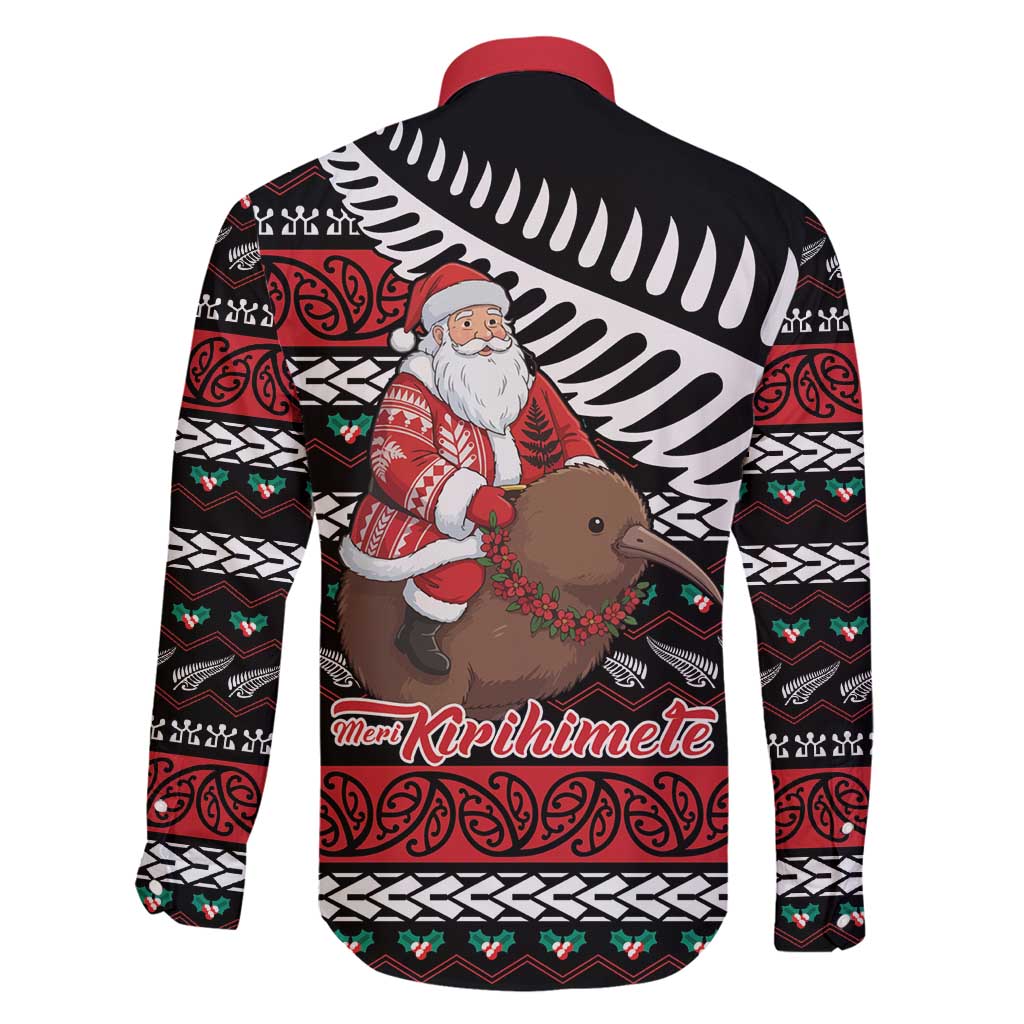 New Zealand Kiwi Santa Christmas Family Matching Long Sleeve Bodycon Dress and Hawaiian Shirt He Wairua Kirihimete - Polynesian Pride