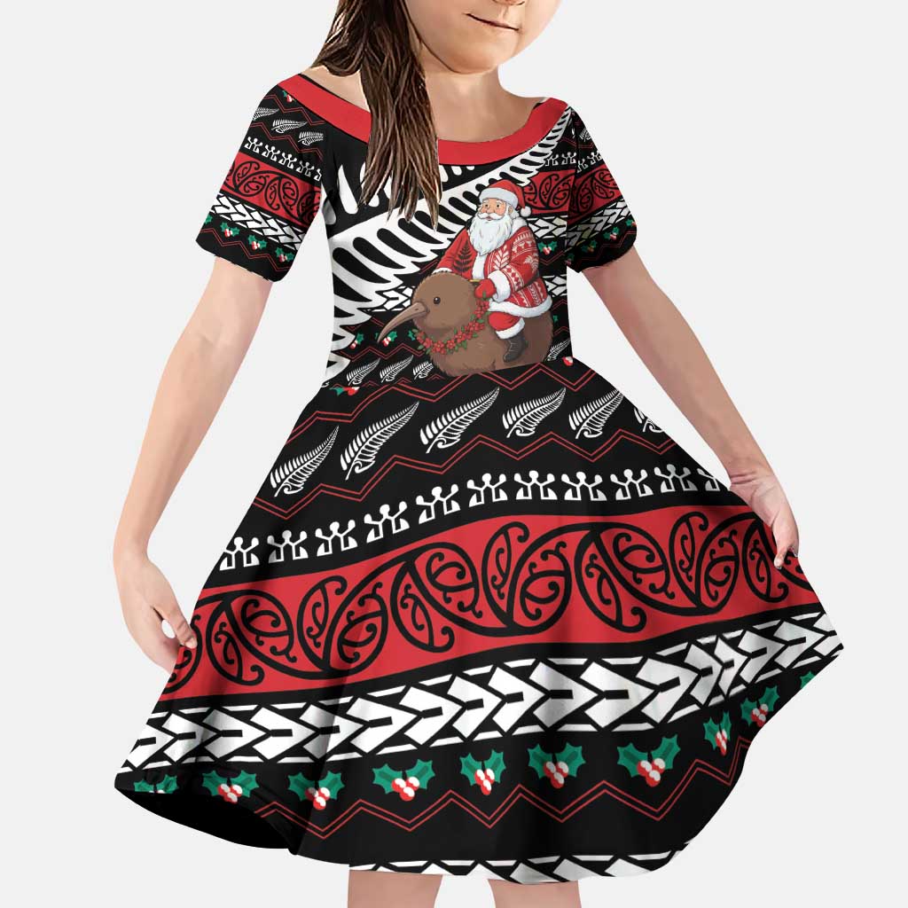 New Zealand Kiwi Santa Christmas Family Matching Puletasi and Hawaiian Shirt He Wairua Kirihimete - Polynesian Pride