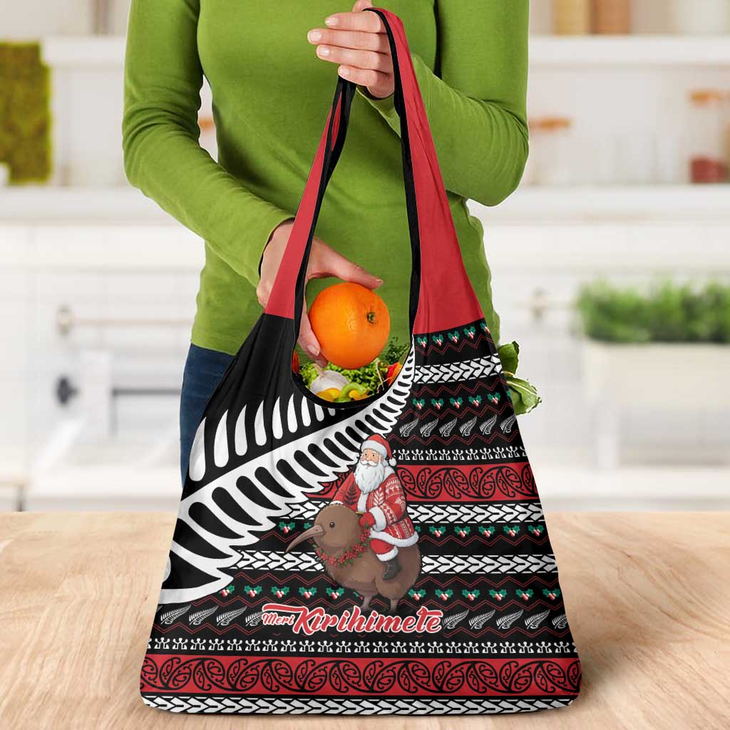 New Zealand Kiwi Santa Christmas Grocery Bag He Wairua Kirihimete - Polynesian Pride