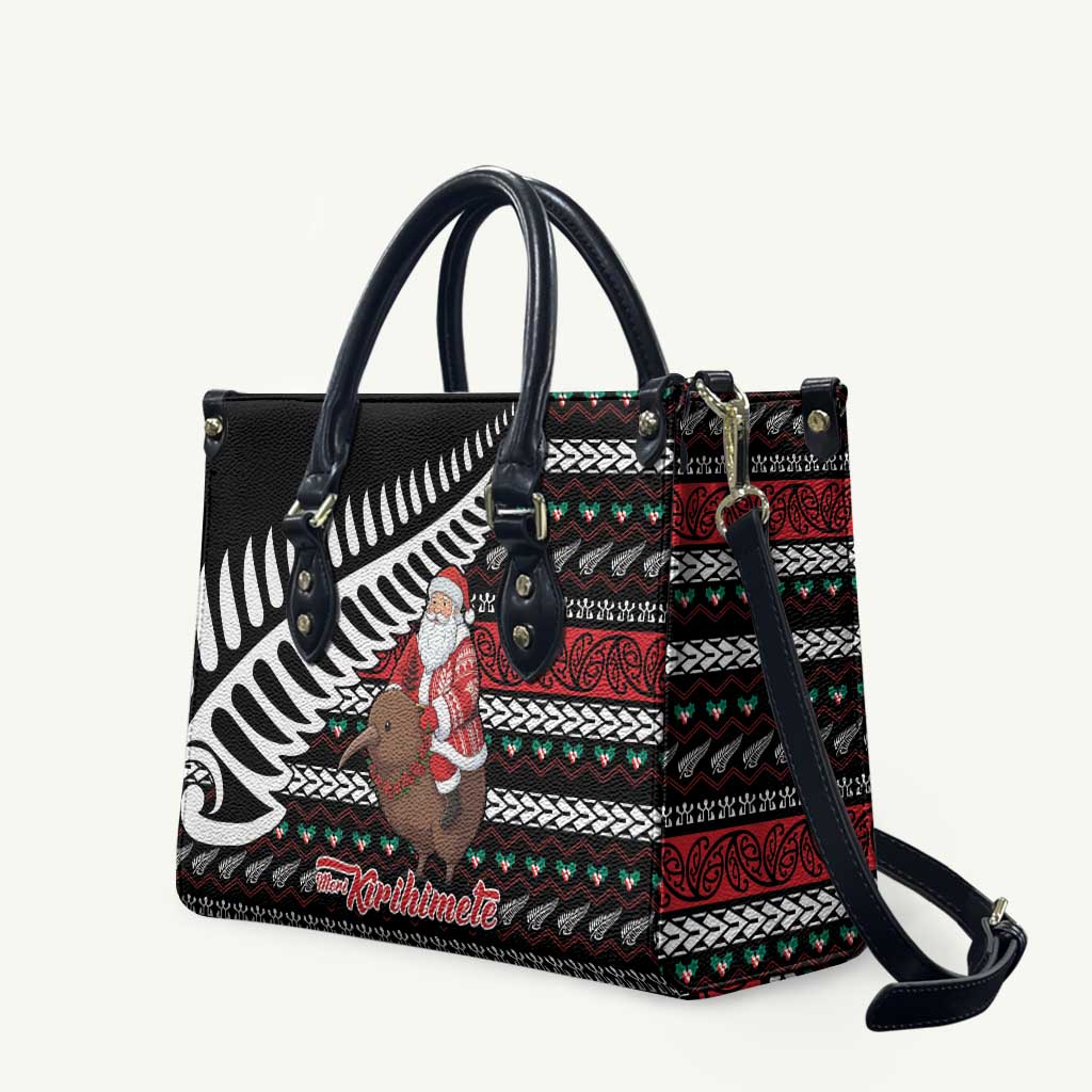 New Zealand Kiwi Santa Christmas Leather Bag He Wairua Kirihimete - Polynesian Pride