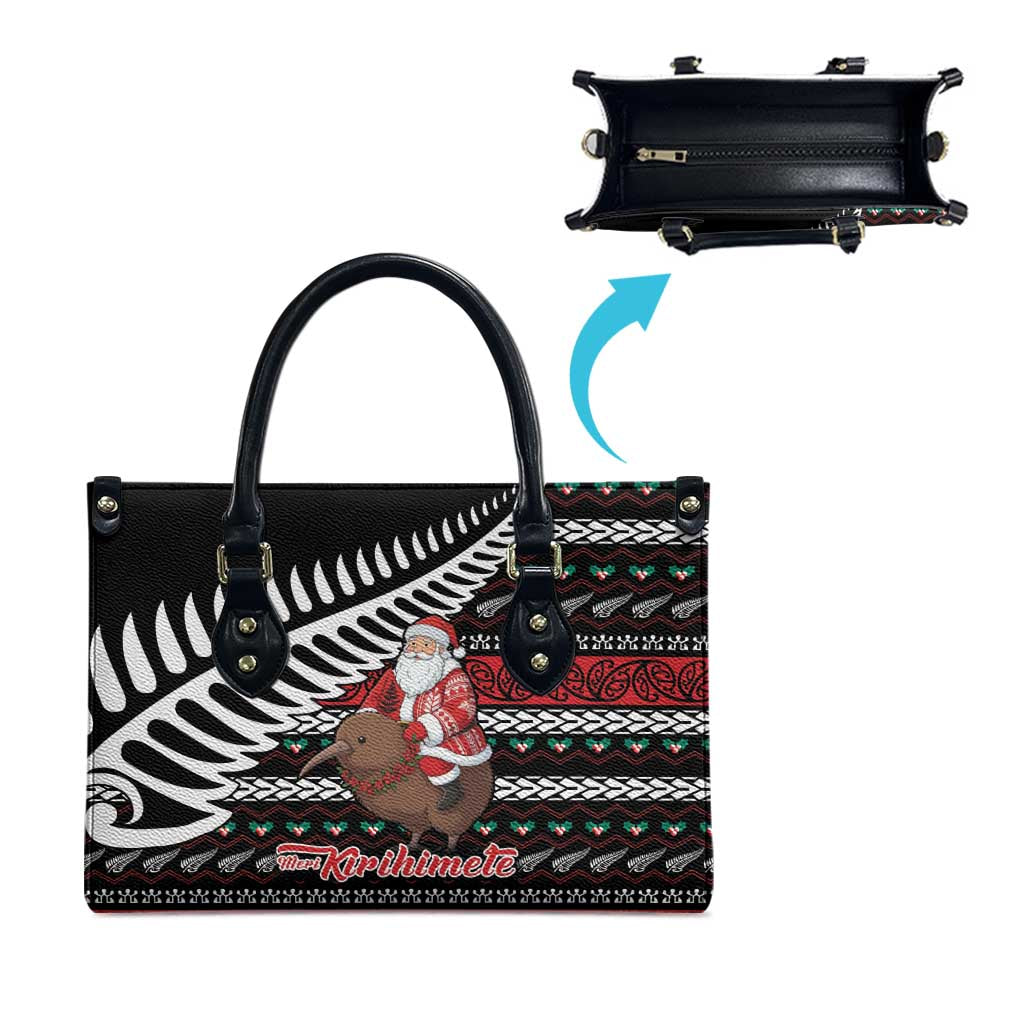 New Zealand Kiwi Santa Christmas Leather Bag He Wairua Kirihimete - Polynesian Pride