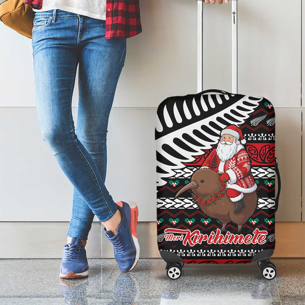 New Zealand Kiwi Santa Christmas Luggage Cover He Wairua Kirihimete LT9 - Polynesian Pride