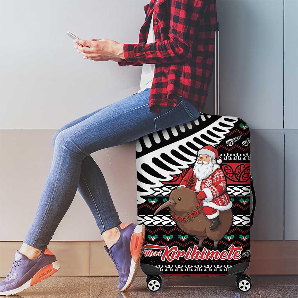 New Zealand Kiwi Santa Christmas Luggage Cover He Wairua Kirihimete LT9 - Polynesian Pride