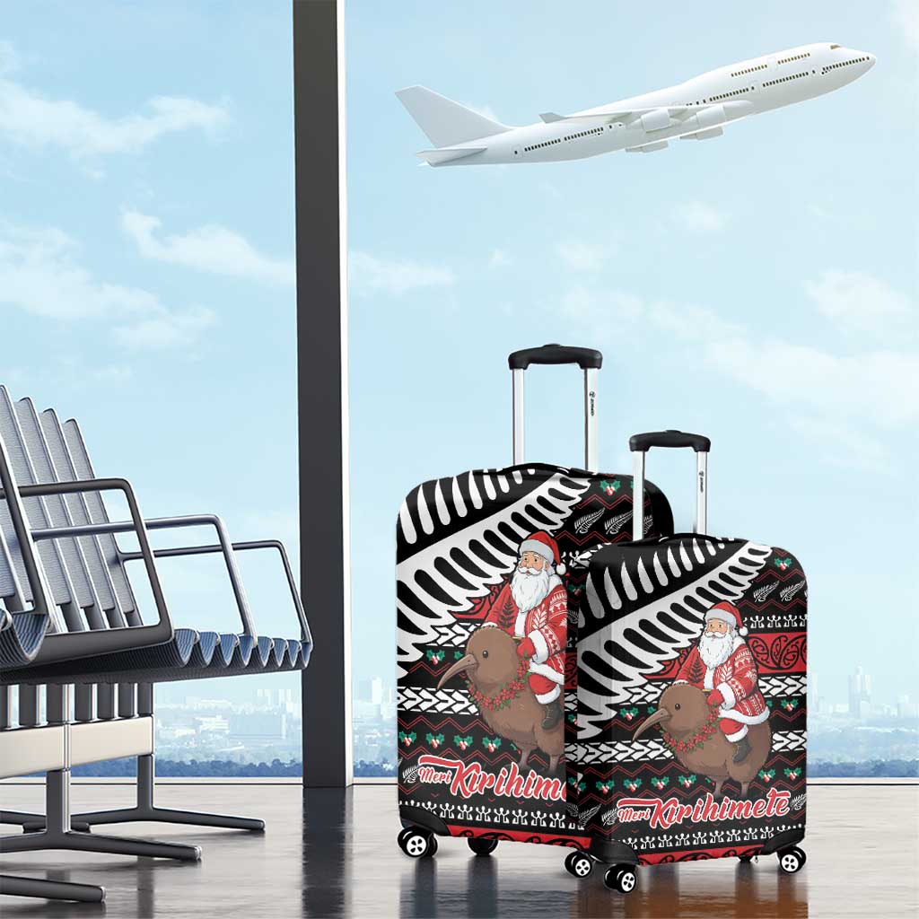 New Zealand Kiwi Santa Christmas Luggage Cover He Wairua Kirihimete LT9 - Polynesian Pride
