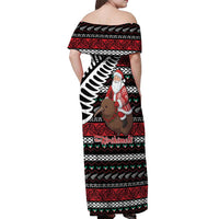 New Zealand Kiwi Santa Christmas Off Shoulder Maxi Dress He Wairua Kirihimete LT9 - Polynesian Pride
