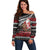 New Zealand Kiwi Santa Christmas Off Shoulder Sweater He Wairua Kirihimete - Polynesian Pride