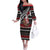 New Zealand Kiwi Santa Christmas Off The Shoulder Long Sleeve Dress He Wairua Kirihimete - Polynesian Pride