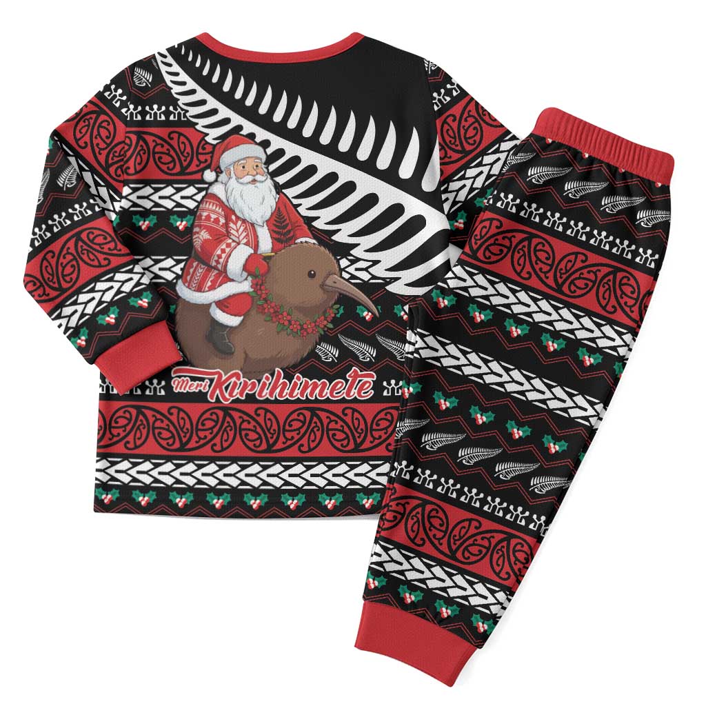 New Zealand Kiwi Santa Christmas Pajama Set He Wairua Kirihimete - Polynesian Pride