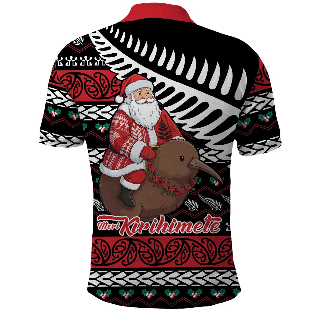 New Zealand Kiwi Santa Christmas Polo Shirt He Wairua Kirihimete LT9 - Polynesian Pride