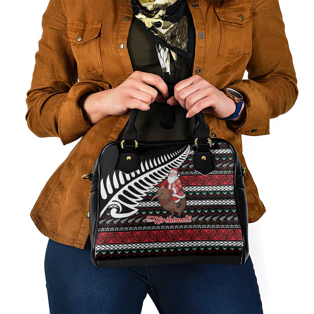 New Zealand Kiwi Santa Christmas Shoulder Handbag He Wairua Kirihimete - Polynesian Pride