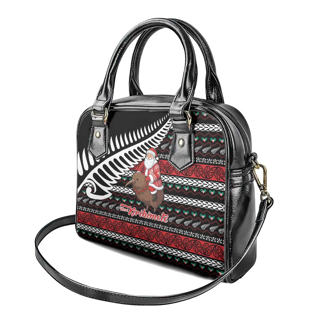 New Zealand Kiwi Santa Christmas Shoulder Handbag He Wairua Kirihimete - Polynesian Pride