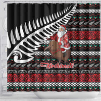 New Zealand Kiwi Santa Christmas Shower Curtain He Wairua Kirihimete LT9 - Polynesian Pride