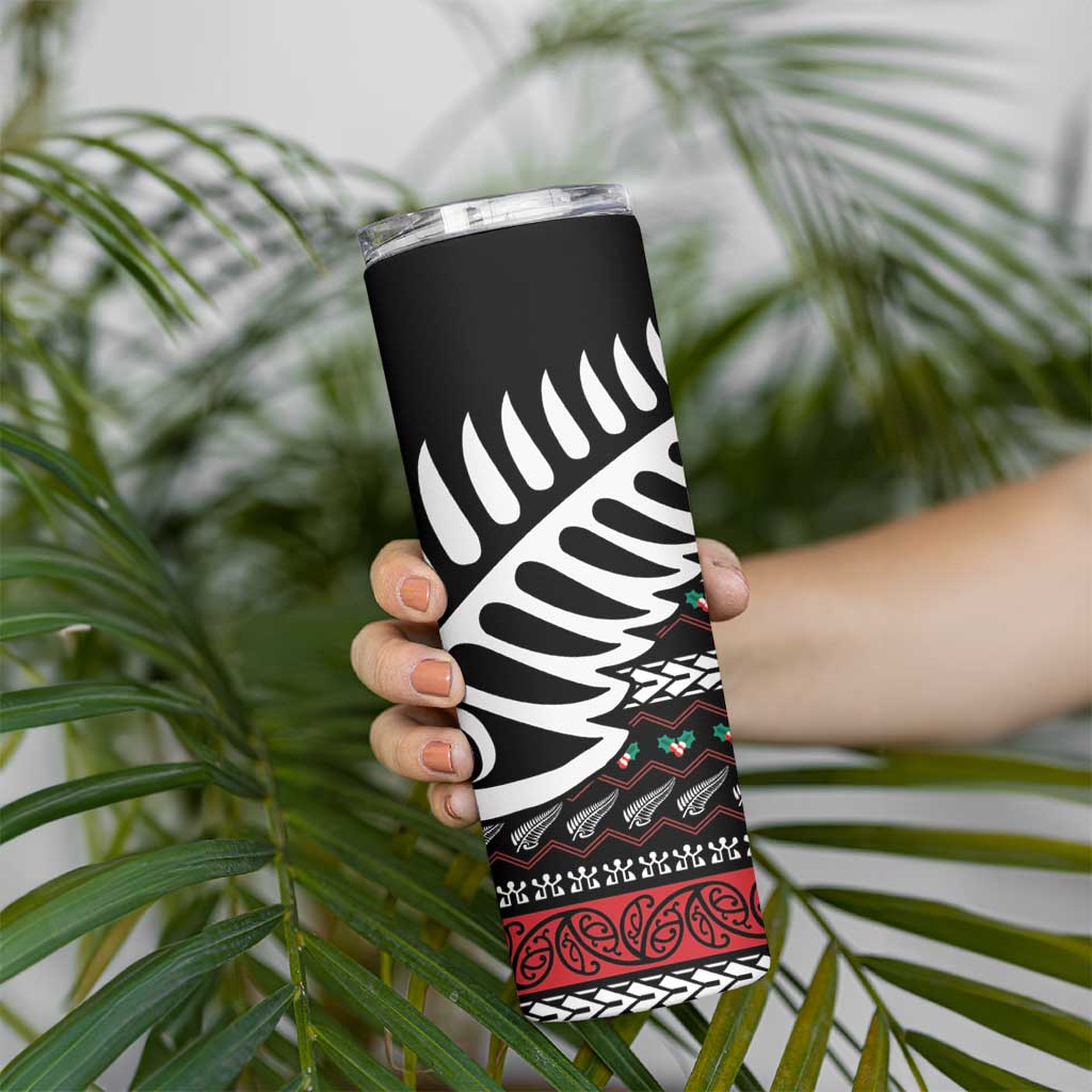 New Zealand Kiwi Santa Christmas Skinny Tumbler He Wairua Kirihimete - Polynesian Pride