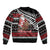 New Zealand Kiwi Santa Christmas Sleeve Zip Bomber Jacket He Wairua Kirihimete - Polynesian Pride
