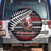 New Zealand Kiwi Santa Christmas Spare Tire Cover He Wairua Kirihimete LT9 Black - Polynesian Pride
