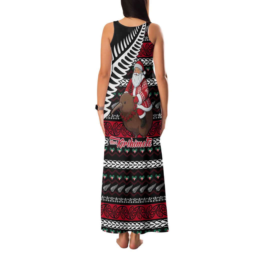 New Zealand Kiwi Santa Christmas Tank Maxi Dress He Wairua Kirihimete LT9 - Polynesian Pride
